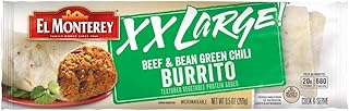 El Monterey XX Large Beef and Bean Green Chili Burrito, 9.5 Ounce - 12 per case.