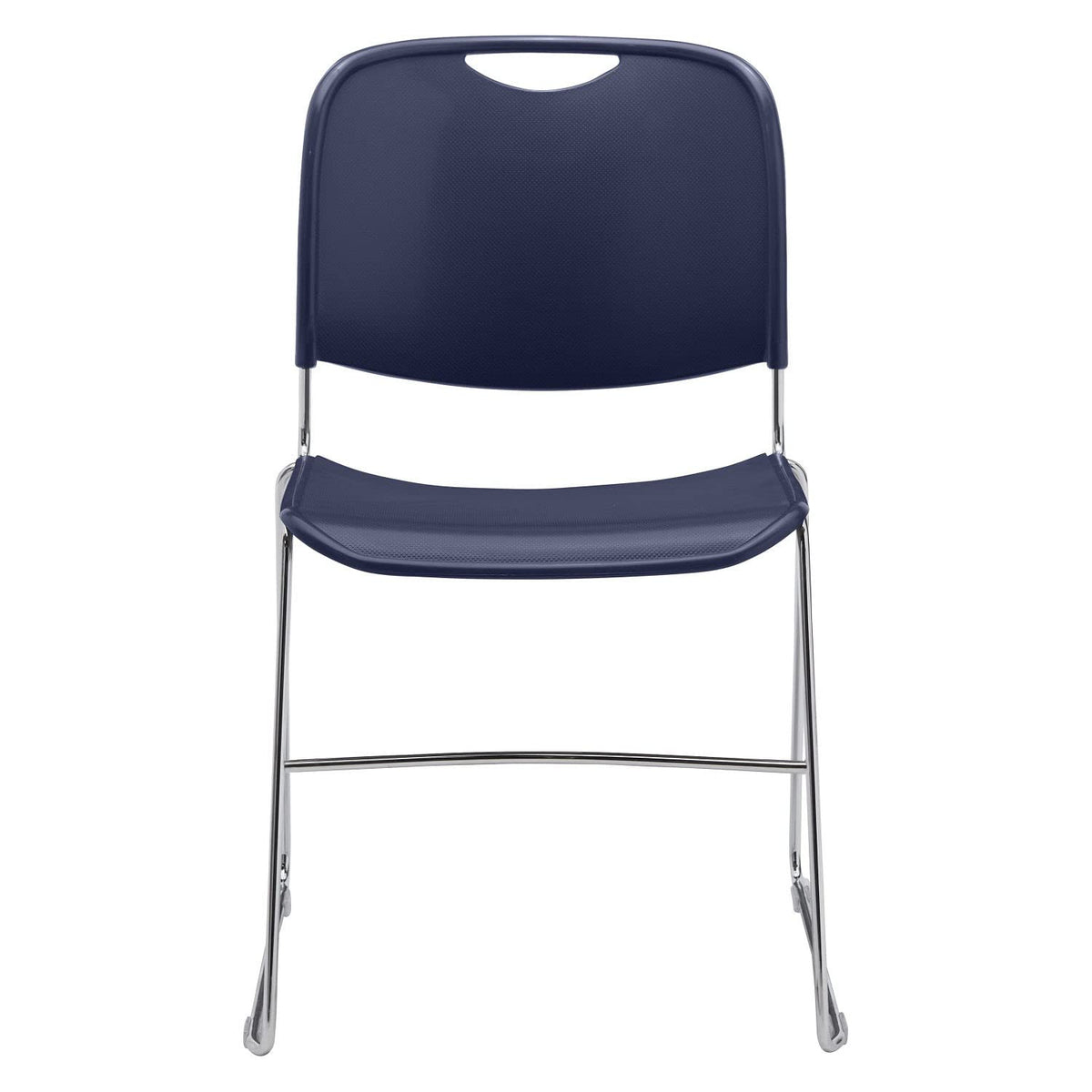 Plastic Stack Chair by Global Industrial – Plastic, Navy, Pack of 4, Model INT-8505