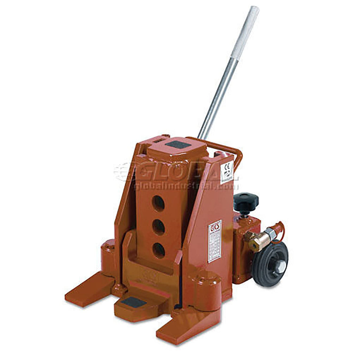 Hydraulic Toe & Saddle Jack by GKS Perfekt – 18.6"L x 11"W x 12"H, Steel with Cast Iron Toe, Red, Model 1-10183
