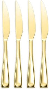 Oneida Moda Lux Set of 4 Steak Knives Brushed Gold 18/10 Stainless Steel