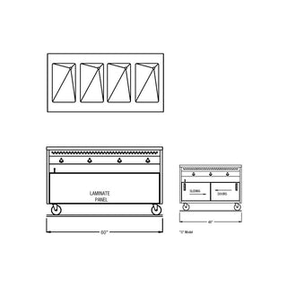 60" Open Cabinet Base Hot Food Table by Randell – Multi Color, Model RAN HTD-4S