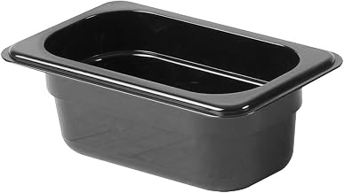 Thunder Group PLPA8192BK Food Pan, 1/9 Size, 2-1/2" deep, Shatter and Scratch Resistant, Dishwasher Safe, Polycarbonate, Black, NSF, Pack of 12