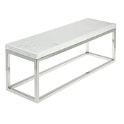 Cerve Collection Chrome Display Riser with Marble Top - 7"H by HUBERT – Metal, Grey, Model 65628+34778