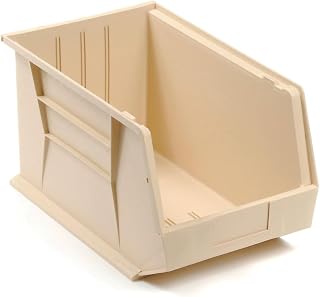 QUANTUM STORAGE SYSTEMS 550119BG Plastic Hang & Stack Bin, Ivory - 18 x 11 x 10 in.