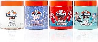 Elmer's Gue Premade Slime, Variety Pack, Includes Clear Slime, Glow in the Dark Slime, Crunchy Slime, 4 Count
