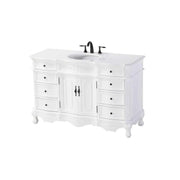 54" Single Bathroom Vanity in Antique White by Elegant Kitchen and Bath – unspecified, Aluminum, White, Model VF10154AW-VW