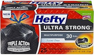 Hefty Ultra Strong Large Trash Bags (Multipurpose, Scent Free, Drawstring, 30 Gallon, 25 Count)
