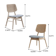 Solid Wood Upholstered Dining Chairs Set of by Starlight Canyon Home – Solid + Manufactured Wood, Foam, Fabric (Polyester), Grey, Pack of 4