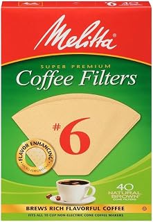 Melitta Brown Coffee Filters #6, 40 Count