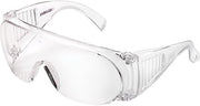 Global Industrial OTG Visitor Safety Glasses, Clear Lens/Frame, Lot of 10
