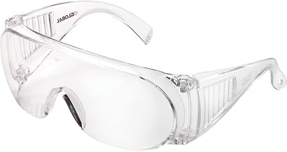 Global Industrial OTG Visitor Safety Glasses, Clear Lens/Frame, Lot of 10