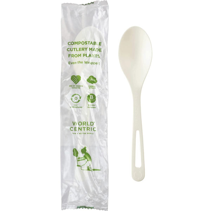 World Centric TPLA Individually Wrapped Spoon, 6 inch - 750 per case.