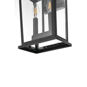Berks Two Light Outdoor Wall Sconce Black by Lighting Design – Iron, Black