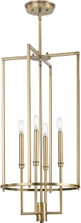Elara Collection 15 in. 4-Light Vintage Brass New Traditional Foyer Light