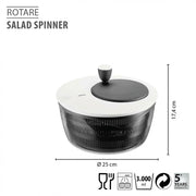 Salad Spinner by GEFU – 4 liters, Stainless Steel, Silver, Model 28170