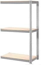 Global Industrial Expandable Add-On Rack 96x36x84 3 Level Wood Deck 1100 lb. Cap Per Level Gry