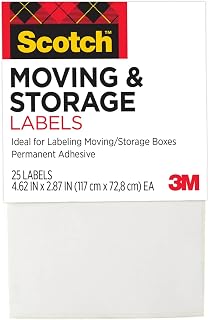 Scotch Moving Labels, 4.62 in x 2.87 in x (117 mm x 72.8 mm)