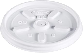Dart White Vented Plastic Lid for Foam Cups and Containers, 8JL (1,000 Count)