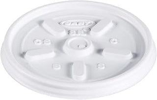 Dart White Vented Plastic Lid for Foam Cups and Containers, 8JL (1,000 Count)