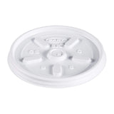 Container Vented Plastic Lids For 8 Ounce Hot/Cold Foam Cups (DAR8JL) Category: Cup Lids by DART – 8 ounces, 8.0 fluid_ounces, Plastic, White
