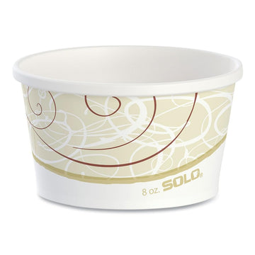 Dart HS4085SYM Flexstyle Double Poly Paper Containers, 8 Oz, Symphony Design, 25/pack