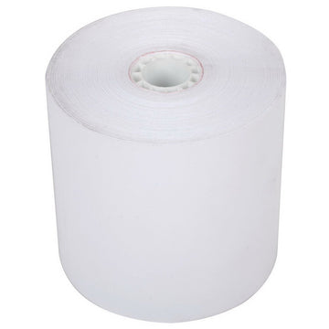 Traditional 1-Ply POS Cash Register Bond Paper Roll Tape 3" x 150' with 7/16" Core (50 Rolls per Case) by Ritemade – 150' x 3", 1-ply_bond, White, Pack of 50, Model 12-105