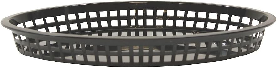 TableCraft 1086BK 12-3/4" Black Oval Texas Platter Basket (Pack of 12)