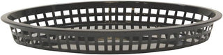 TableCraft 1086BK 12-3/4" Black Oval Texas Platter Basket (Pack of 12)