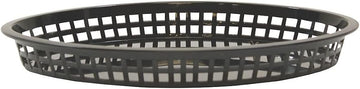TableCraft 1086BK 12-3/4" Black Oval Texas Platter Basket (Pack of 12)