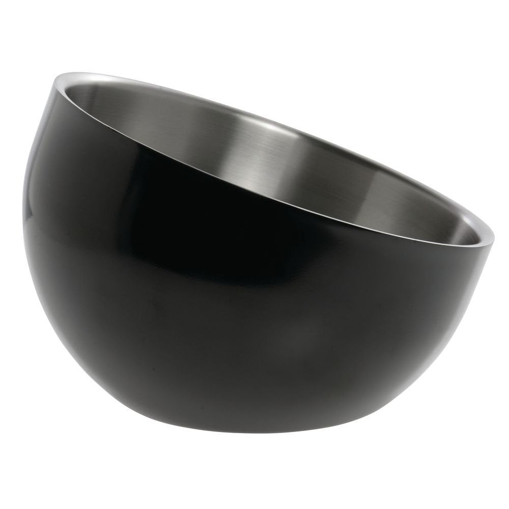 Serving Bowl Black Stainless Steel with Double Walls Angled - 7" Dia by HUBERT – Stainless Steel, Black, Model TBD-1-BLACK