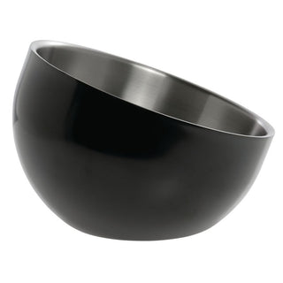 Serving Bowl Black Stainless Steel with Double Walls Angled - 7" Dia by HUBERT – Stainless Steel, Black, Model TBD-1-BLACK