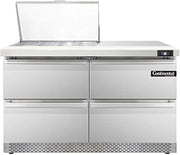 DL48-12M-FB-D Designer Line Mighty Top Sandwich Unit, 48" W, With 12 Pan Top Openings, Front Breathing & Four Drawers