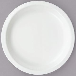 Creative Converting 8.75" Diameter Round Paper Dinner Plates, White Color, 24-Count Packages (Pack of 5)