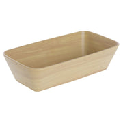 Serving Bowl Light Brown Wood Bowl Soft Square - 12 1/2"L x 7"w x 3 1/5"H by HUBERT – Melamine, Brown, Model M2341-LT WOOD