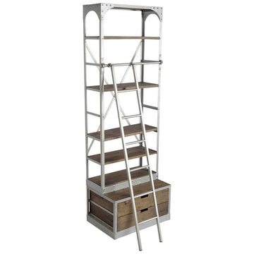Brodie III (Box A & B) Shelving Unit by Mercana – 96"H x 22"L x 32"W, Wood, Brown, Model 50324-AB