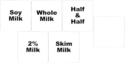 HUBERT Coffee Condiment Cling-on Labels Set of 12-2"L x 2"H