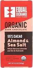 Organic Dark Chocolate with Almonds & Sea Salt (55% Cacao) by Equal Exchange – 3.5 Ounce (Pack of 10), Pack of 10
