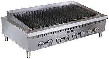 Adcraft BDCTC-48 Black Diamond 160,000 BTU Charbroiler, 48" W x 30" D, Natural Gas
