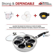 Modern Innovations 6 Egg Cups Pan / Silver / 45.0 milliliters Egg Poachers