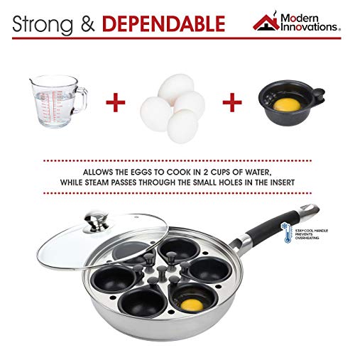 Modern Innovations 6 Egg Cups Pan / Silver / 45.0 milliliters Egg Poachers