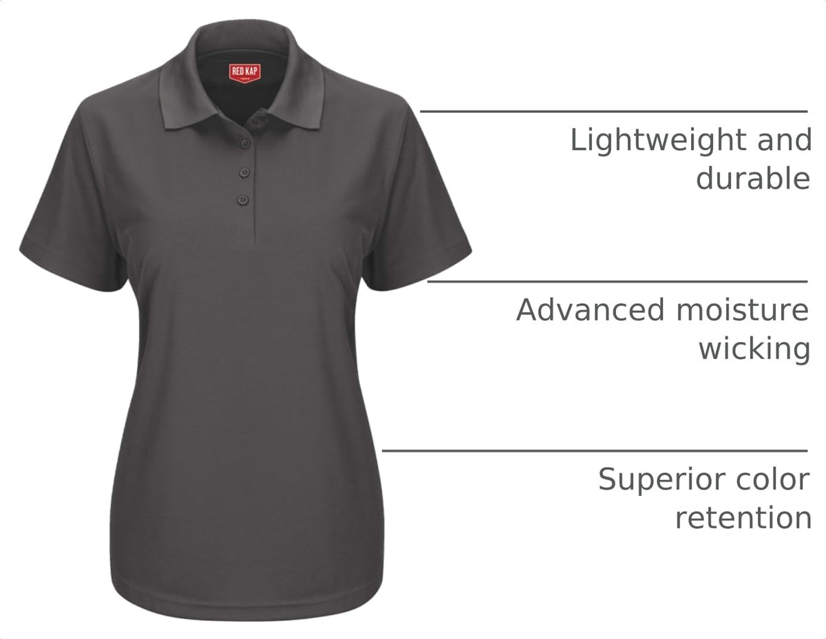 Red Kap Medium / Charcoal / Short Sleeve Knit Performance Polo Polos