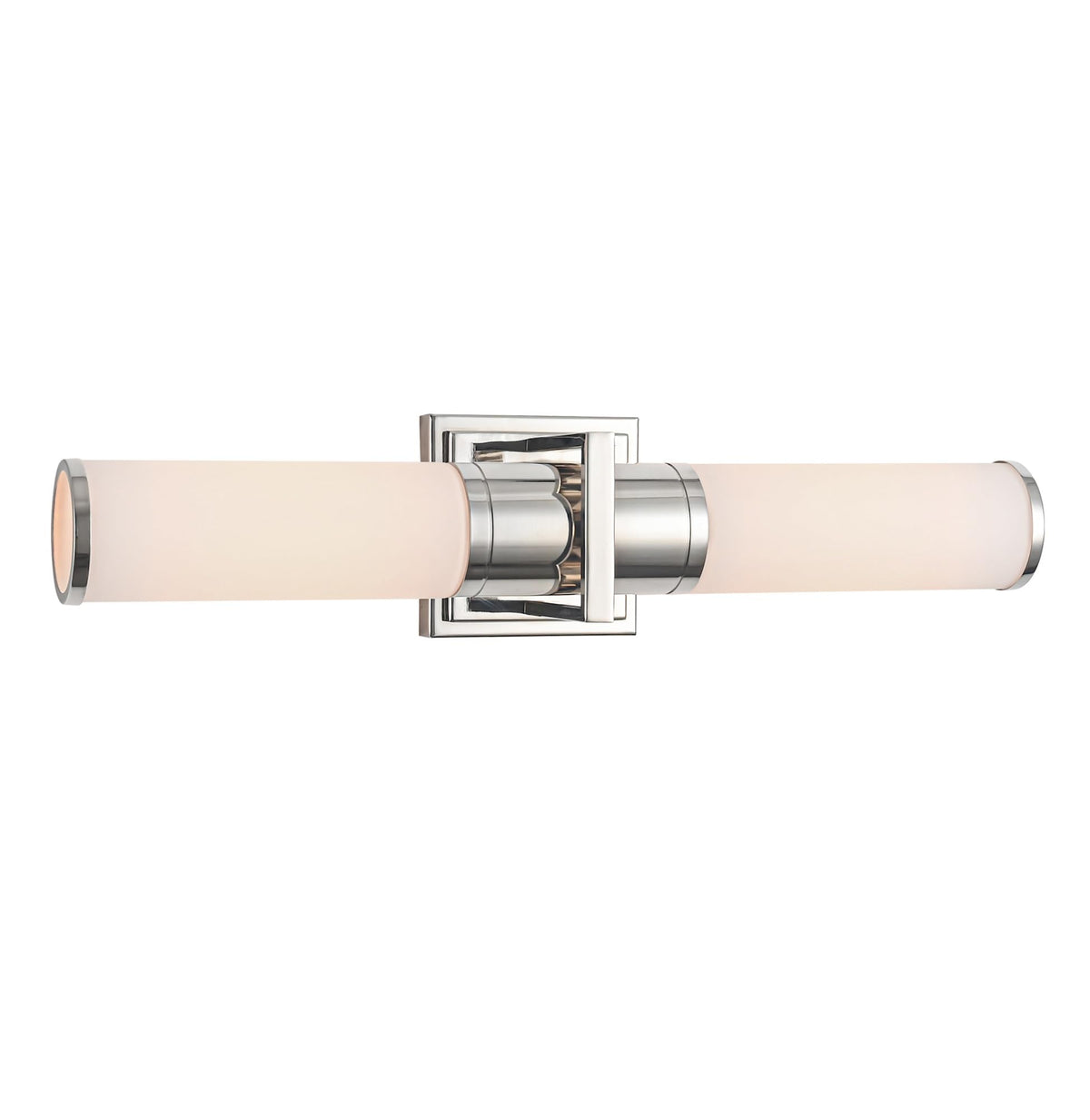Polished Nickel Two-Light Bathroom Vanity from the Positano Collection by by Artcraft – Glass, Polished Nickel / Clear, Model AC11772CN