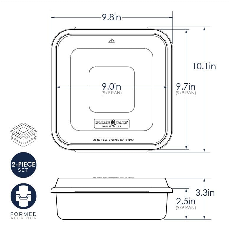 Nordic Ware Natural / 9 x 9 / Square Pan with Lid Square Cake Pans