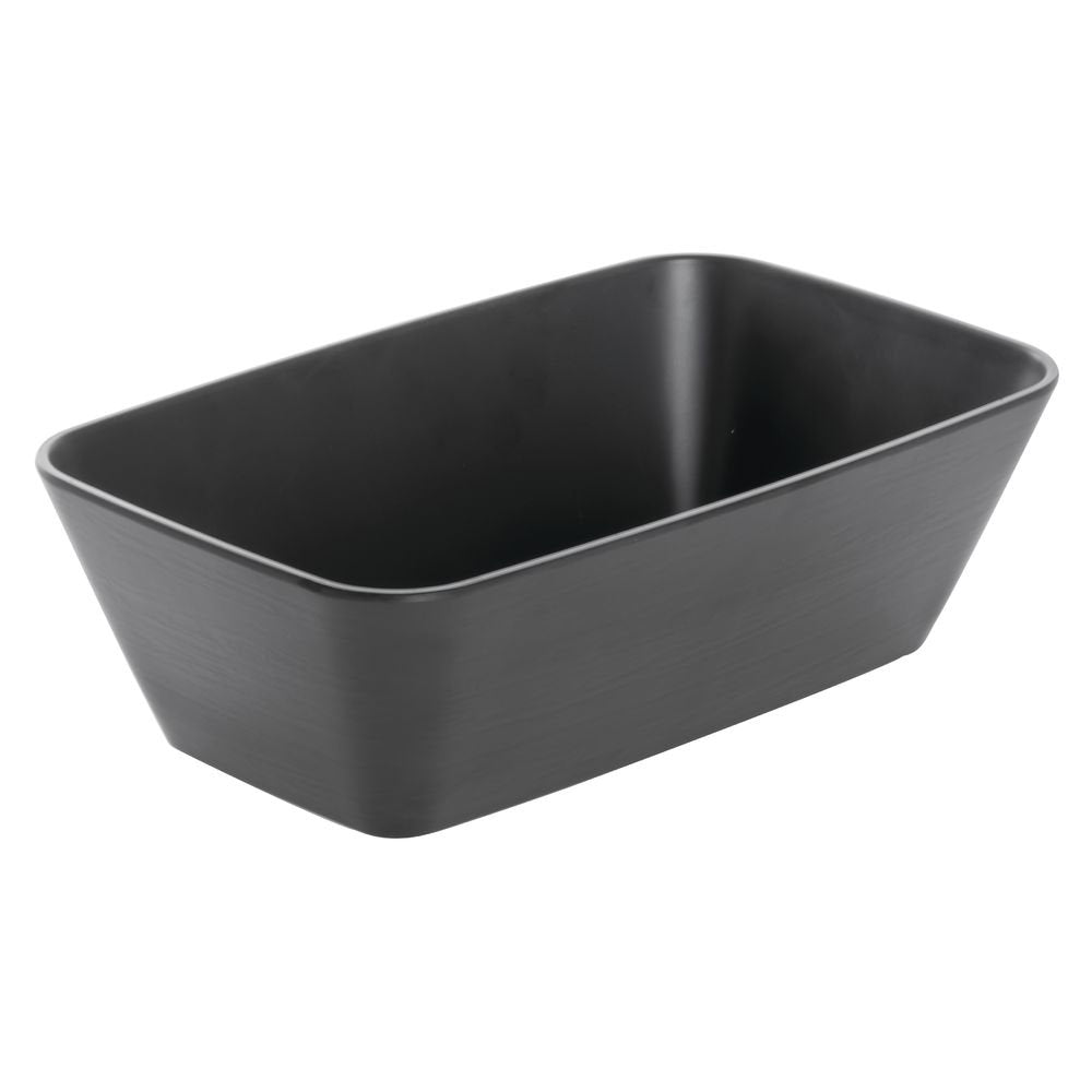 Soft Square Serving Bowl Black - 10 1/2"L x 6 1/2"w x 3 1/10"H by HUBERT – 10.5 inches, Melamine, Black, Model M2340-BLACK