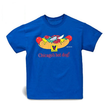Hot Dog T-Shirt (Blue) (Large) by Vienna Beef – Large, Cotton, Blue