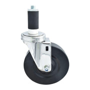 BK Resources 5" Hard Rubber 1-1/4" Expanding Stainless Steel Stem Swivel Caster for Work Tables – 5", Silver, Model 5SS-2RA-HR