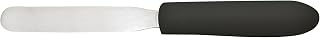 Winco 4" Black Baking/Icing Spatula | Dishwasher safe, Non-slip handle, Oval tip, Flexible blade, Great for Griddles, Burgers, Eggs and Kitchen Prep