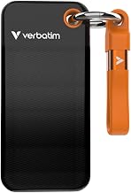 Verbatim Pocket SSD 512GB External SSD USB 3.2 Gen 2, up to 1000MB/s Read & Write Portable Hard Drive for PC, Mac & Console, Black/Orange
