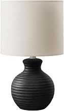 Monarch Specialties I 9778 Lighting, 16" H, Table Lamp, Black Resin, Ivory/Cream Shade, Contemporary