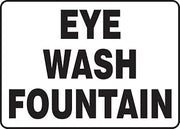 Accuform MFSD588VP Plastic Safety Sign, "Eye WASH Fountain", 10" Length x 14" Width x 0.055" Thickness, Black on White